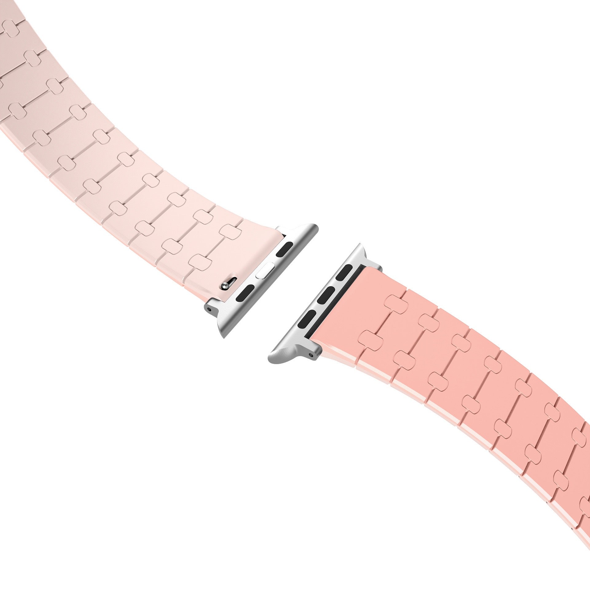Color - blocking magnetic silicone apple watch strap