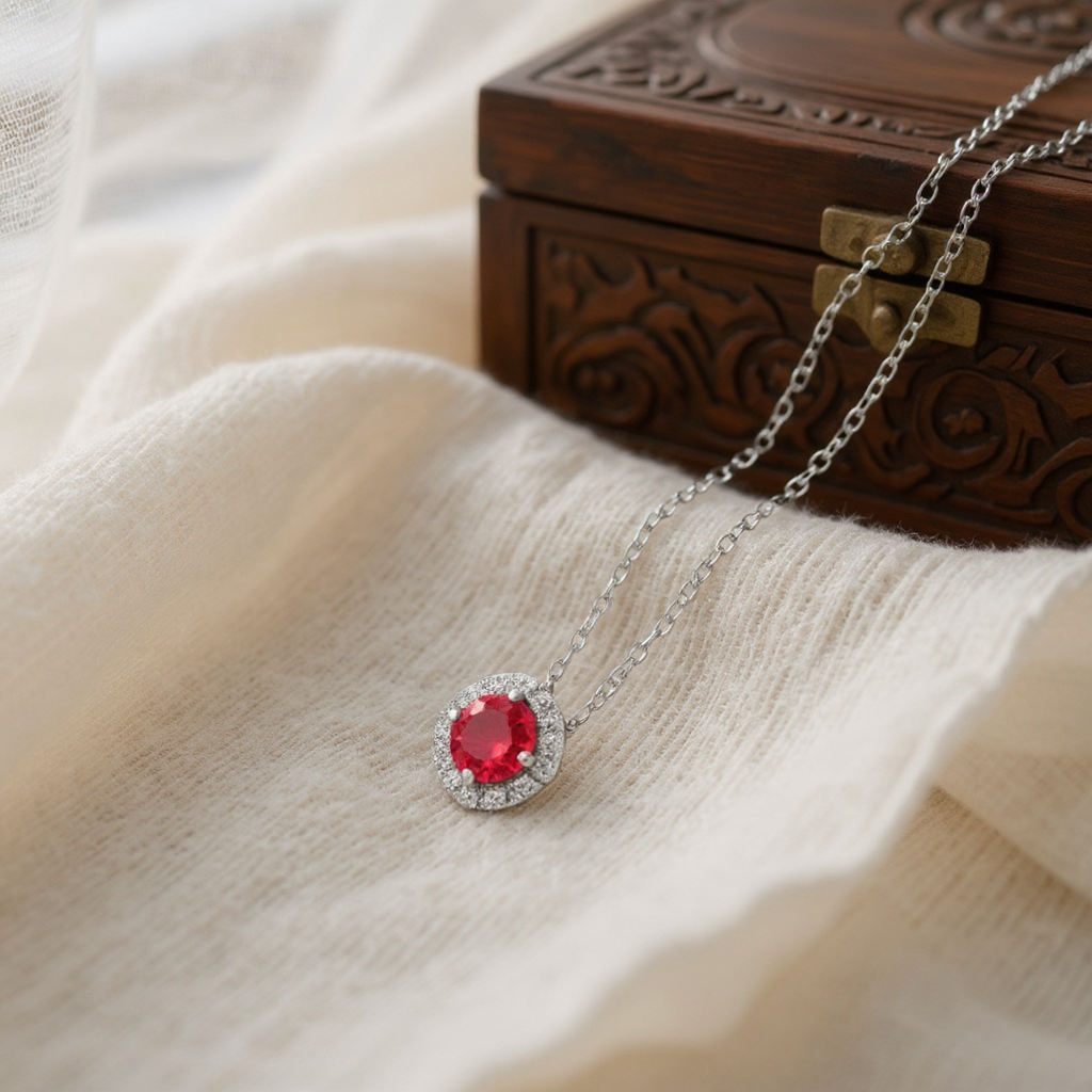 "Endless Love Collection" 14k Gold w/ Diamond Halo Portuguese Cut Pendant 5.5mm - Granted Quality 