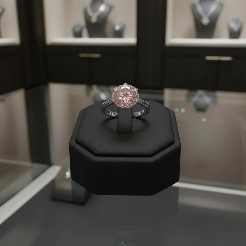 "Circle of Life" Round Portuguese Cut Ring 8MM Stone - Granted Quality 