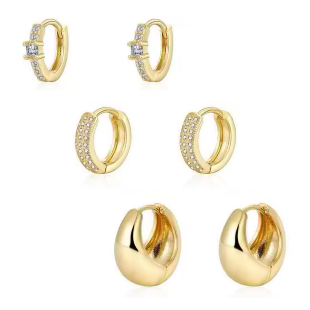 Dainty Huggie Hoop Earrings -3 Pairs - Granted Quality 
