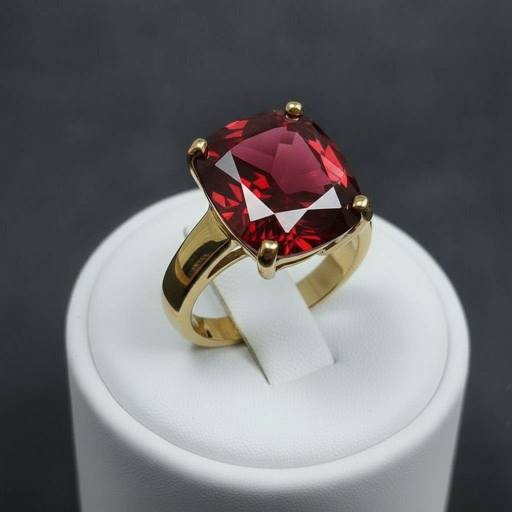 "Never Forgotten" Cushion Cut Ring Large 12x10mm - Granted Quality 