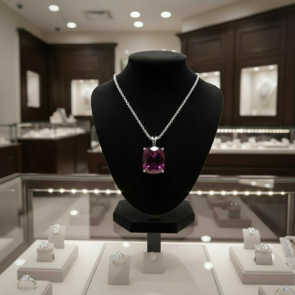 "Never Forgotten" Cushion Cut Pendant 16x12mm - Granted Quality 