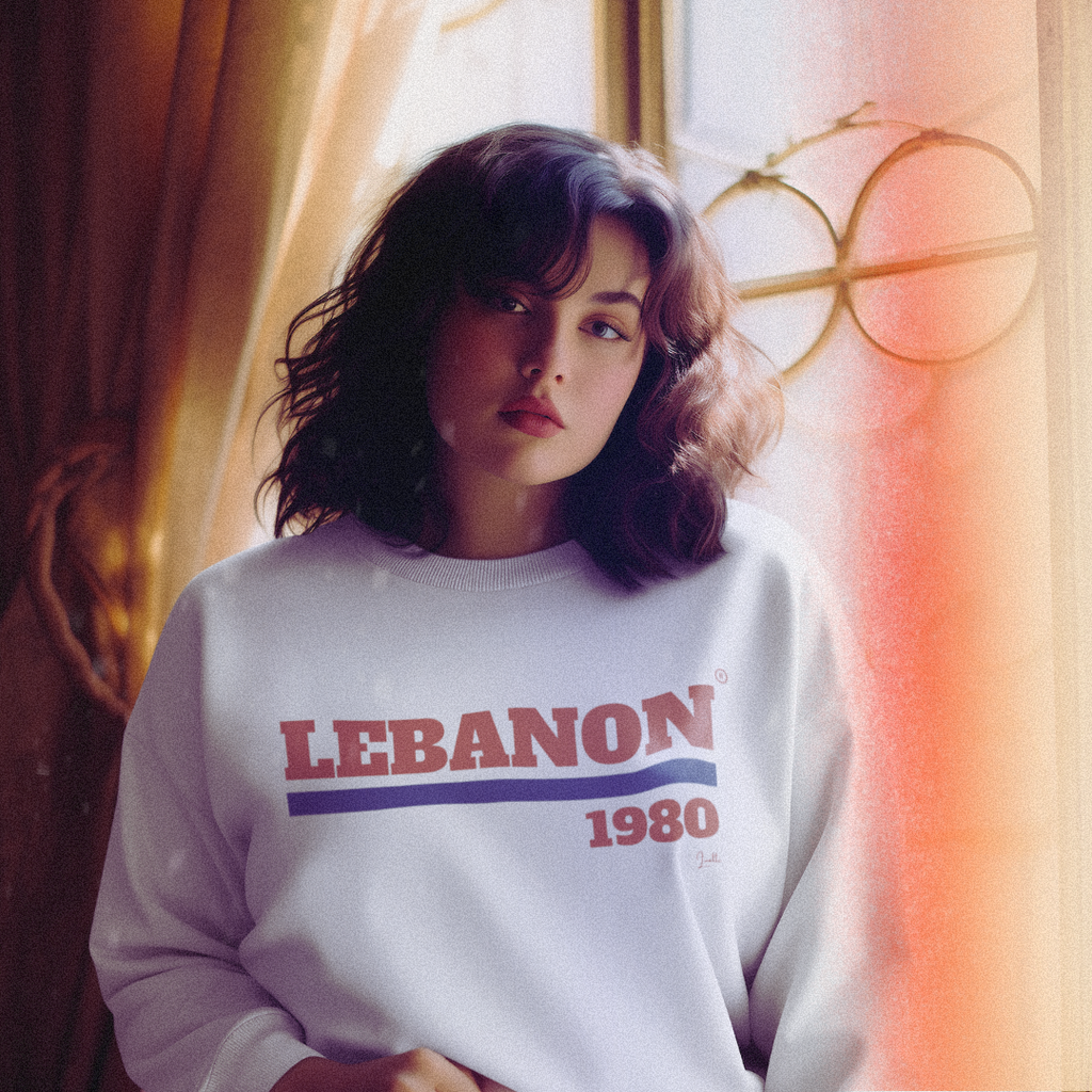 Retro Lebanon 1980 Unisex Drop Shoulders Sweatshirt - Granted Quality 