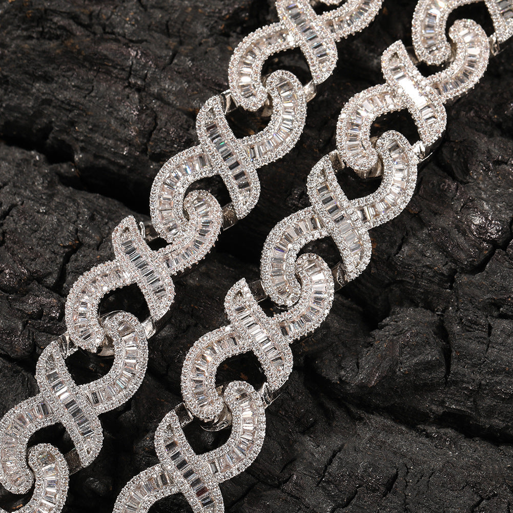 15mm Diamond Geometric Infinity Cuban Chain - Granted Quality 