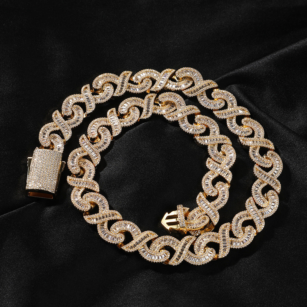 15mm Diamond Geometric Infinity Cuban Chain - Granted Quality 