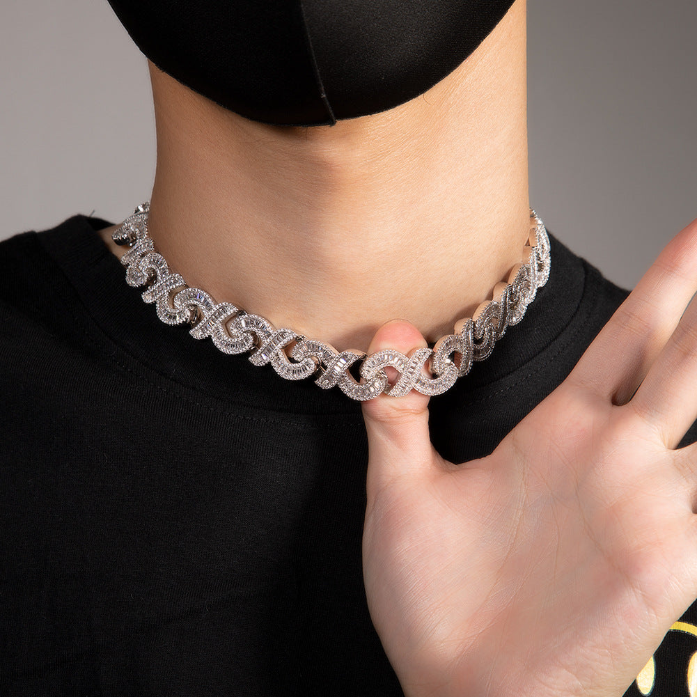 15mm Diamond Geometric Infinity Cuban Chain - Granted Quality 