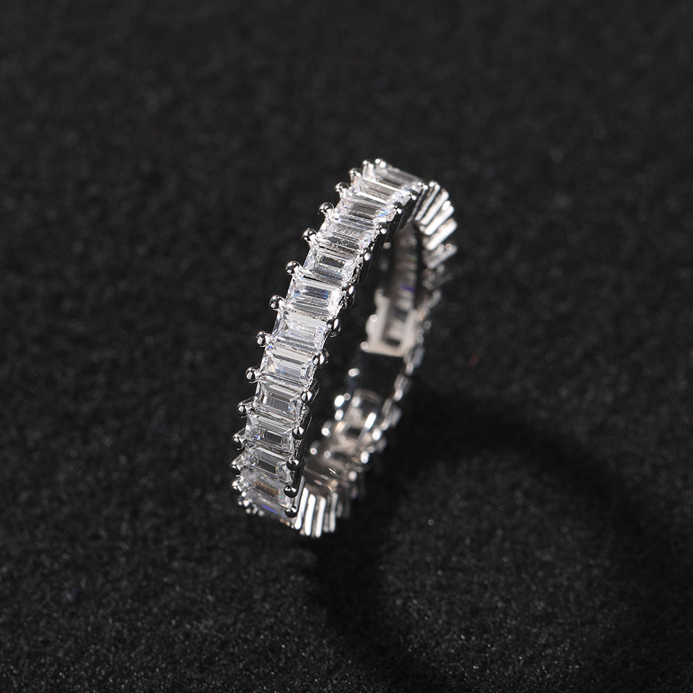 Cool and handsome men's hip-hop diamond-encrusted five-piece ring set - Granted Quality 