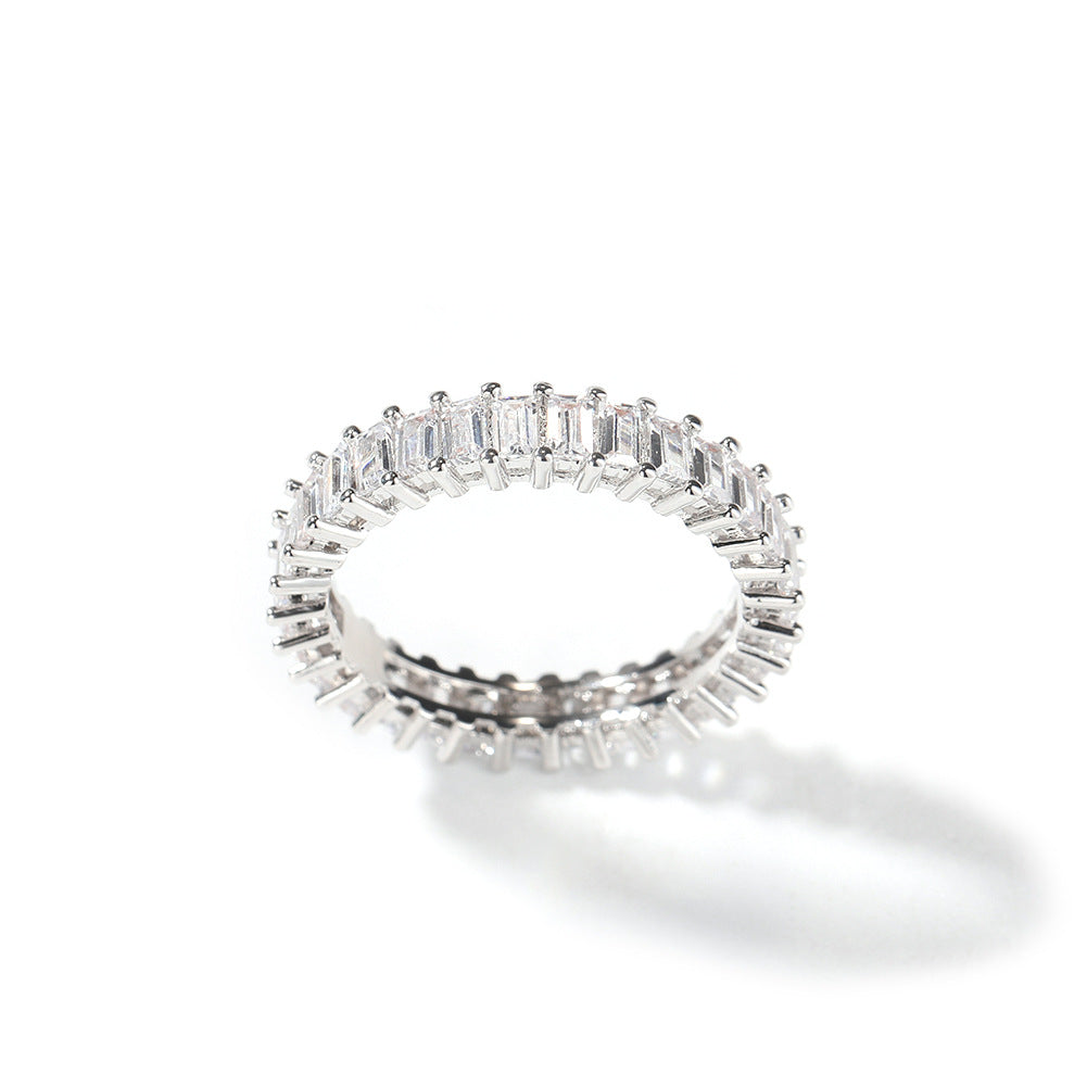 Cool and handsome men's hip-hop diamond-encrusted five-piece ring set - Granted Quality 