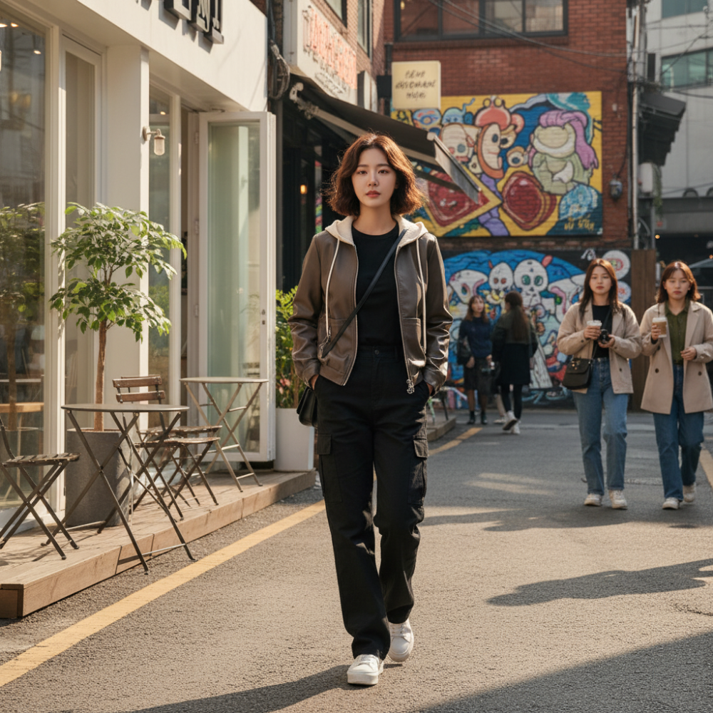 Women Vegan Leather Jacket with Removable Knit Hood