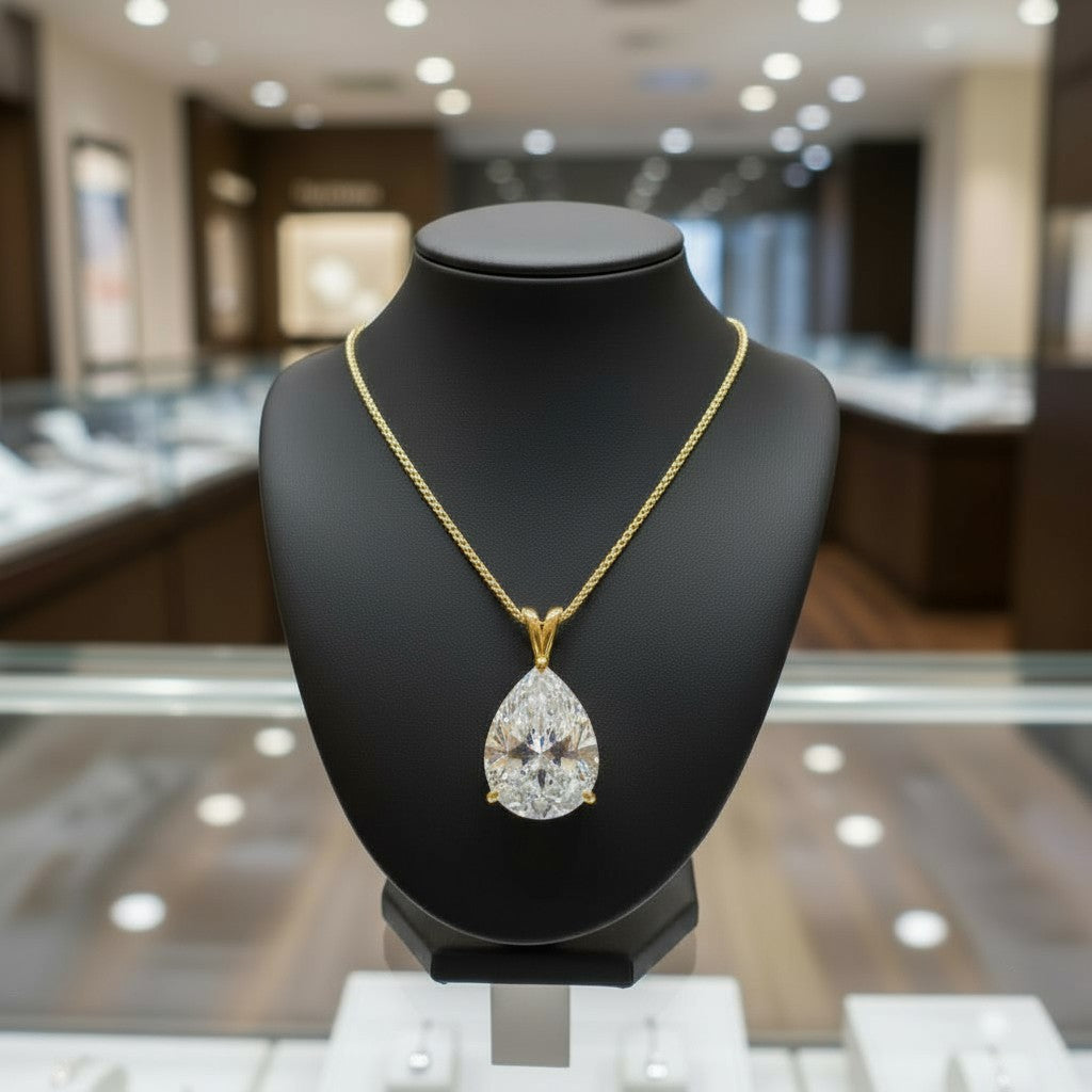 "Peaceful Memories" Pear Cut Pendant 16x12mm - Granted Quality 