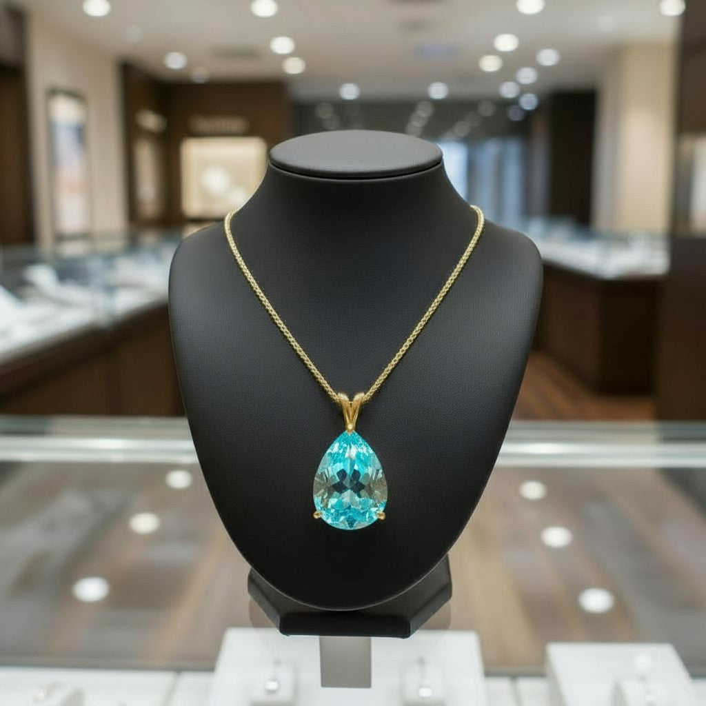 "Peaceful Memories" Pear Cut Pendant 16x12mm - Granted Quality 