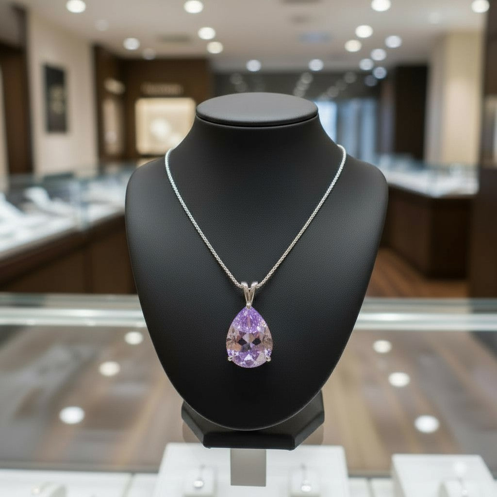 "Peaceful Memories" Pear Cut Pendant 16x12mm - Granted Quality 