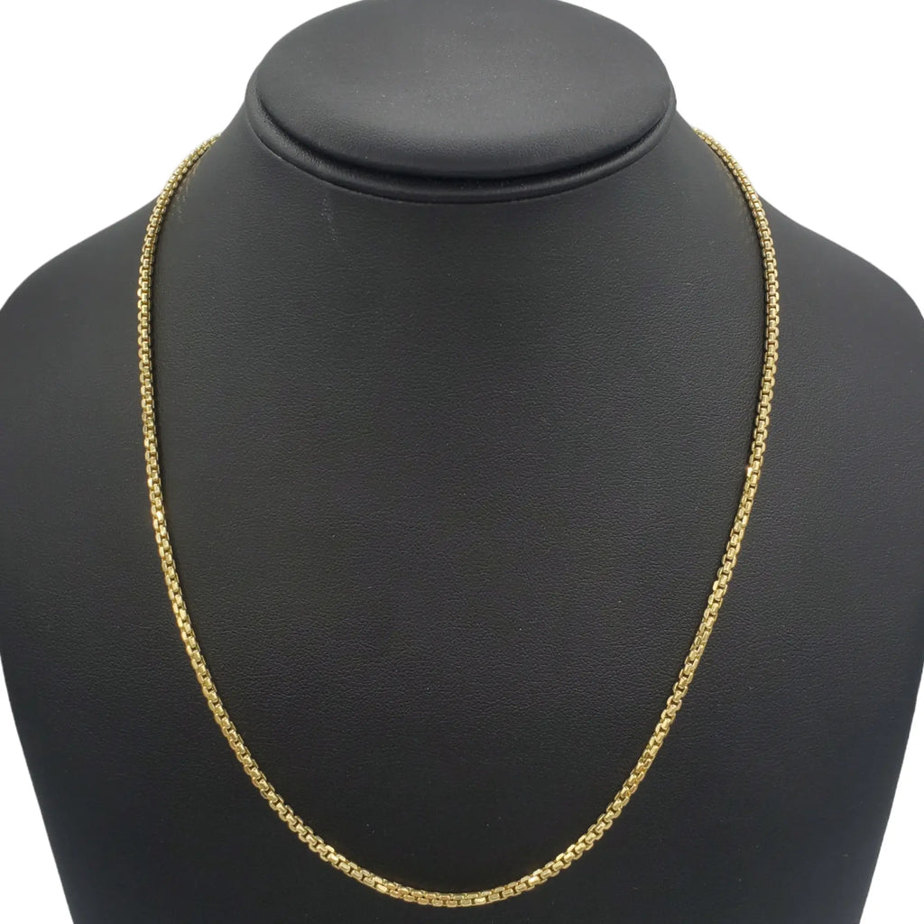 14K Gold- Hollow Box Chain (Yellow Gold) - Granted Quality 