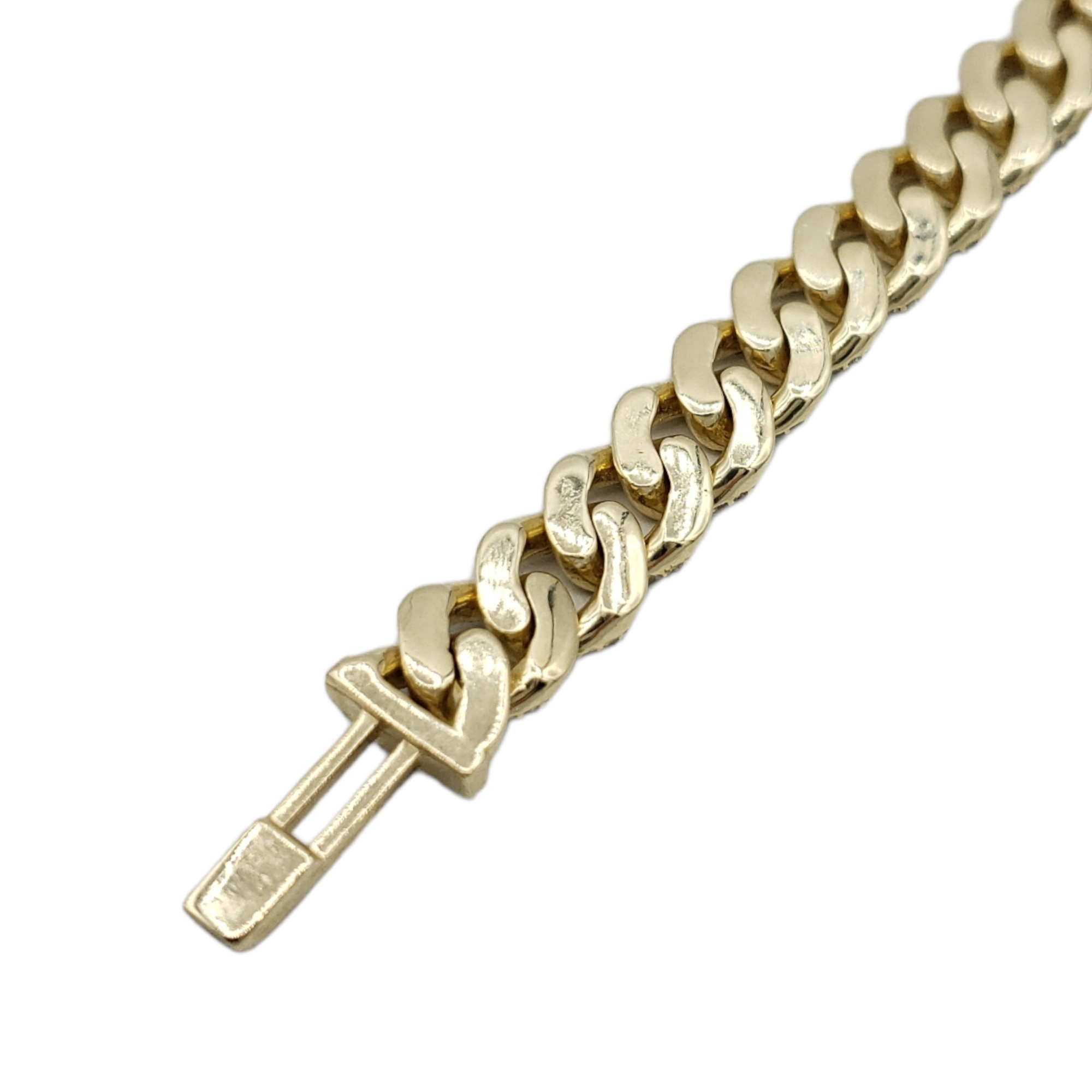 Cadena cubana Miami de oro de 10 quilates con diamantes (9 mm)