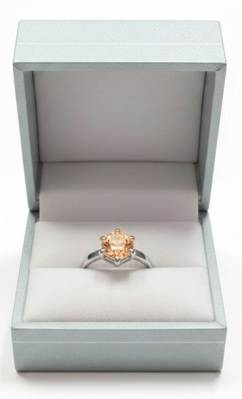 "Circle of Life" Round Portuguese Cut Ring 8MM Stone - Granted Quality 