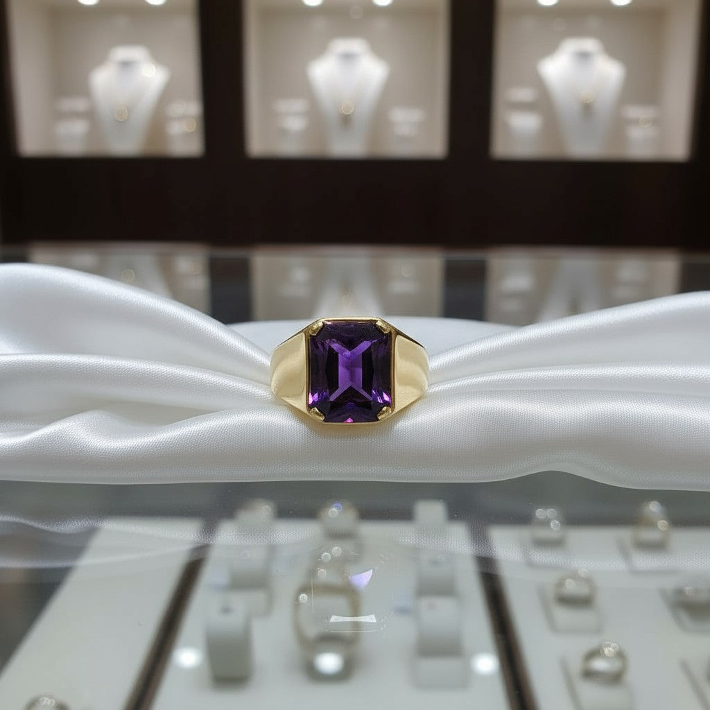 "Radiant Life" Radiant Cut Ring (For Men) 12X10MM - Granted Quality 