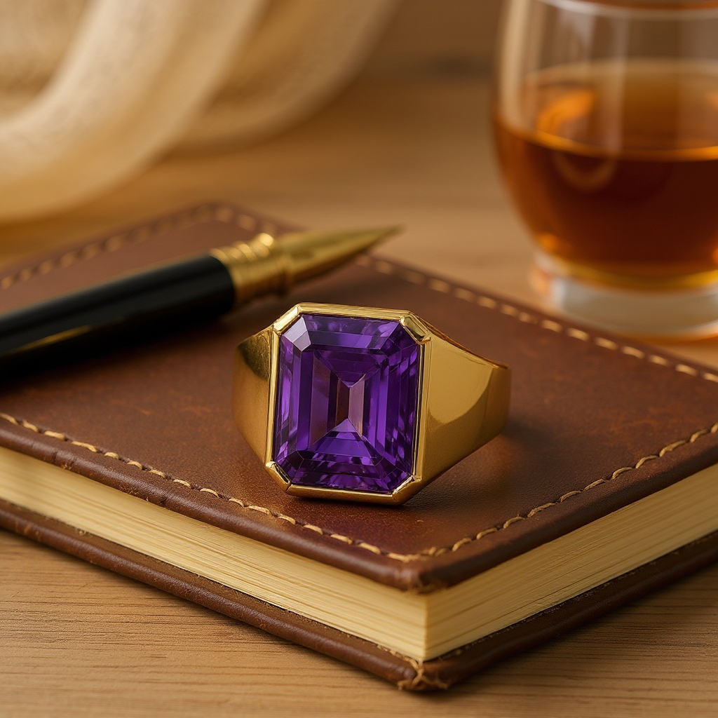 "Radiant Life" Radiant Cut Ring (For Men) 12X10MM - Granted Quality 