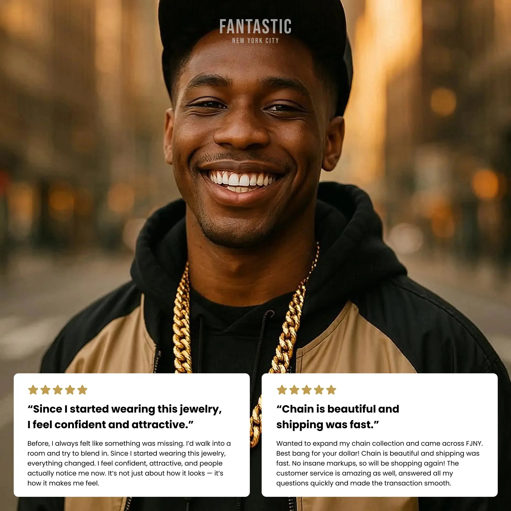 Cadena de hielo de oro de 10 quilates (oro amarillo)