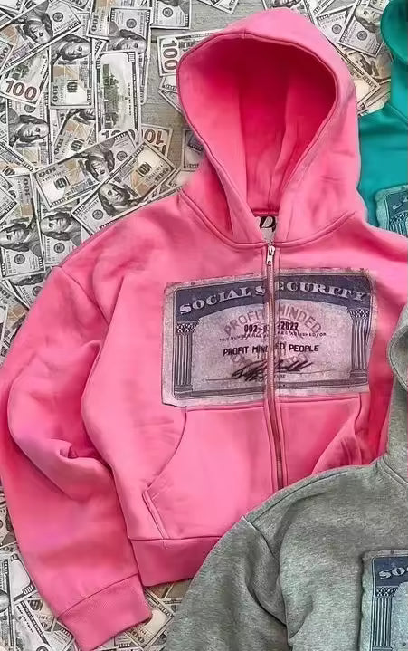 Social Security Zipper Jacket