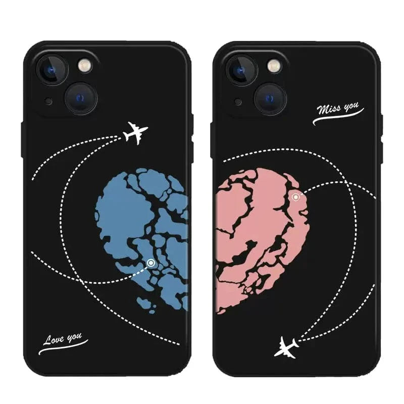 Aircraft Love Heart Couple iPhone Case - Granted Quality 