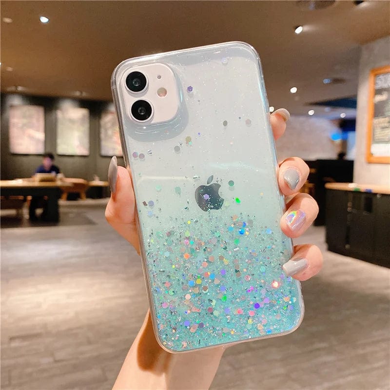 Cute Gradient Sequins Clear Glitter iPhone Case - Granted Quality 