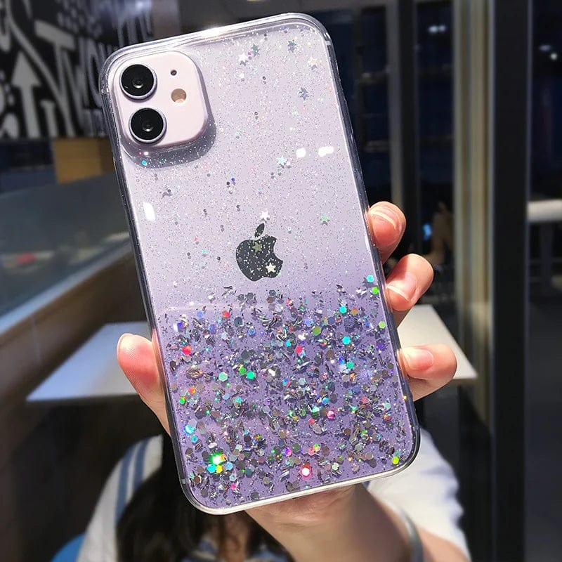 Cute Gradient Sequins Clear Glitter iPhone Case - Granted Quality 