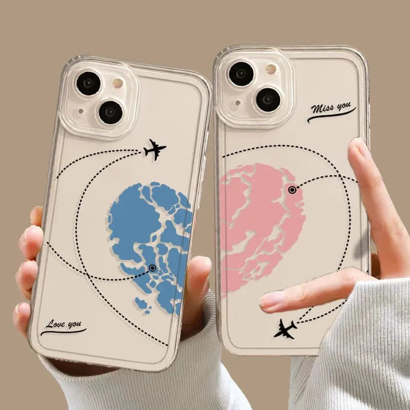 Aircraft Love Heart Couple iPhone Case - Granted Quality 