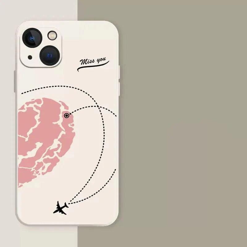 Aircraft Love Heart Couple iPhone Case - Granted Quality 