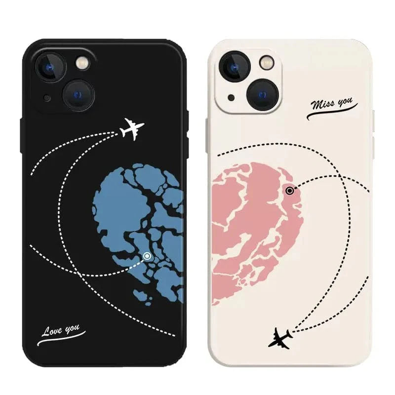 Aircraft Love Heart Couple iPhone Case - Granted Quality 