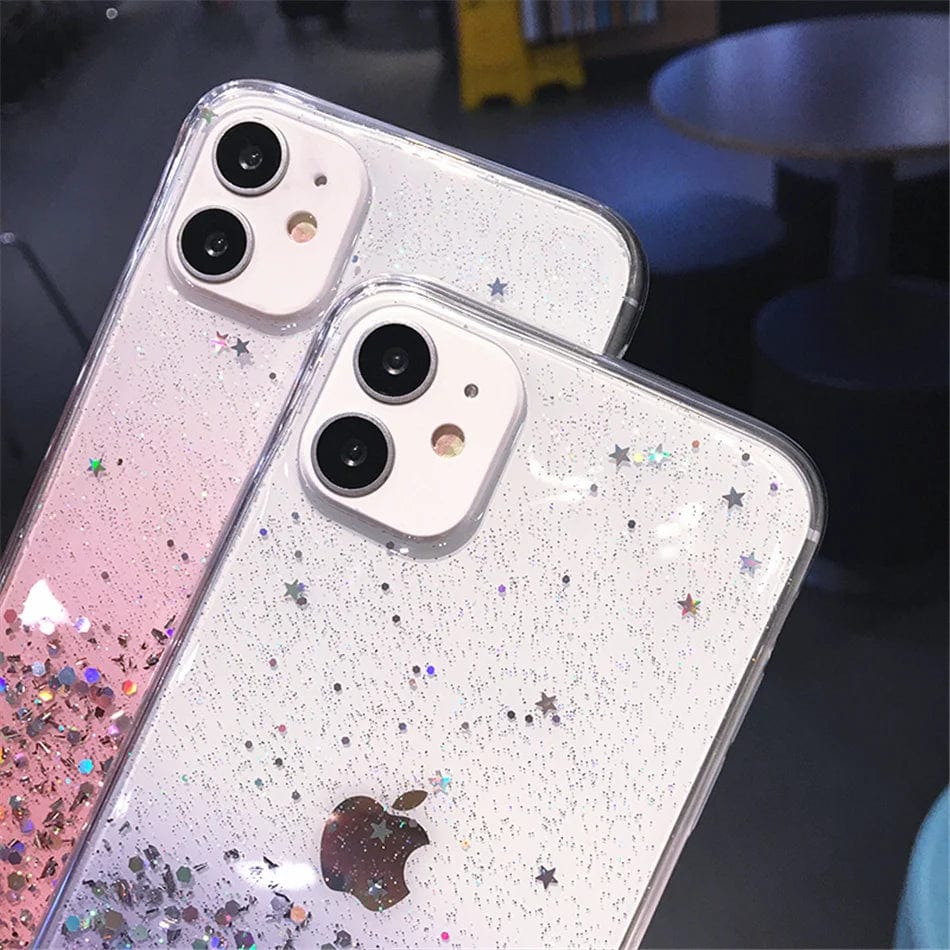 Cute Gradient Sequins Clear Glitter iPhone Case - Granted Quality 
