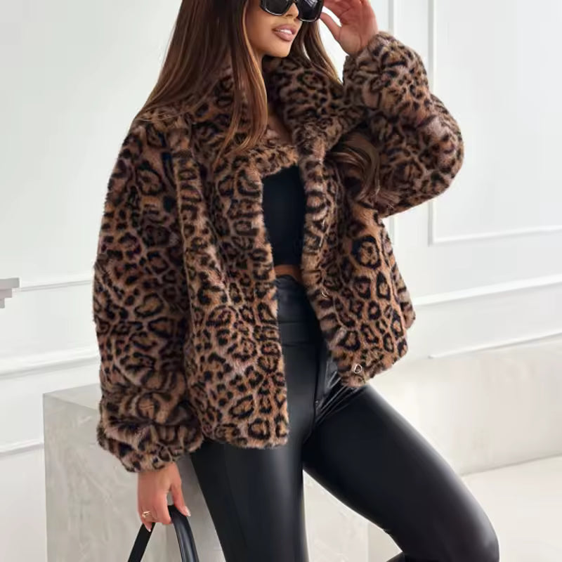 Luxe Leopard Faux Fur Jacket