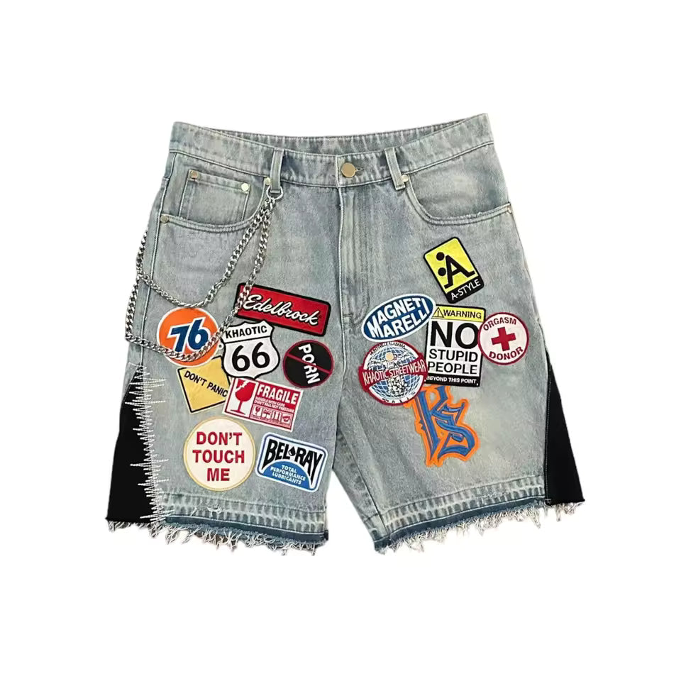 Street Scraps Denim Shorts