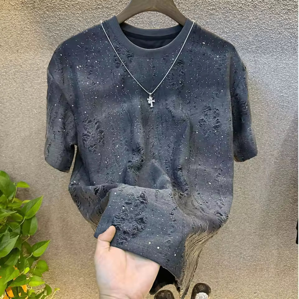 Vintage Rhinestone Solid Shirts