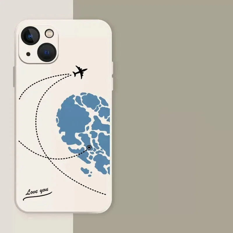 Aircraft Love Heart Couple iPhone Case - Granted Quality 