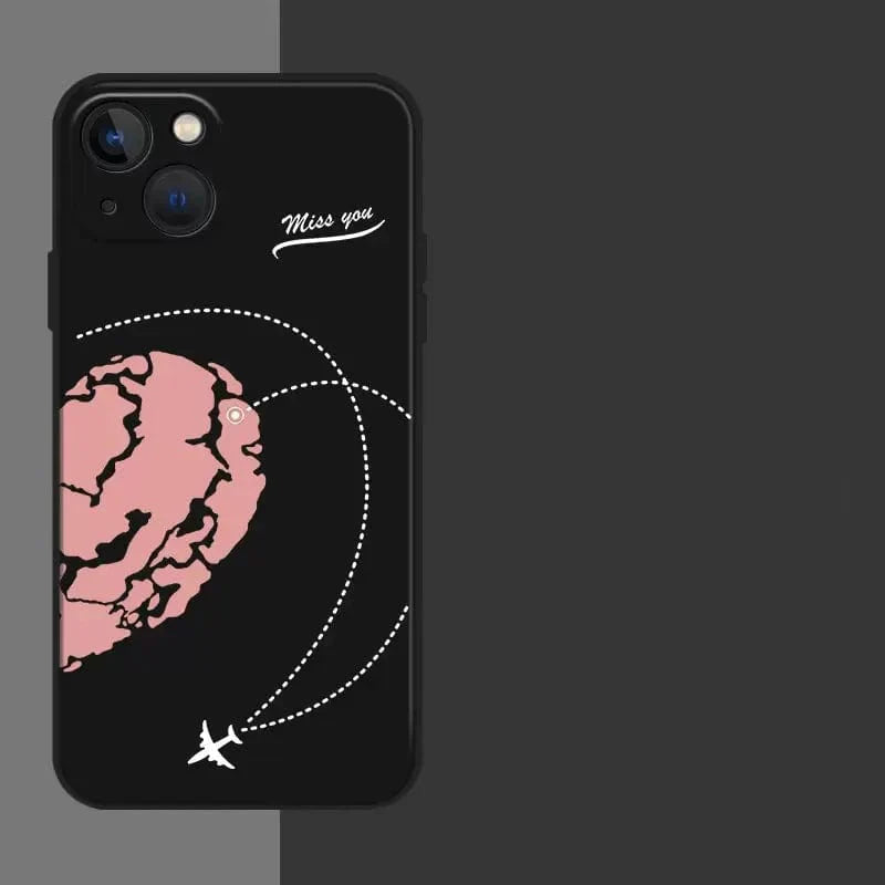 Aircraft Love Heart Couple iPhone Case - Granted Quality 