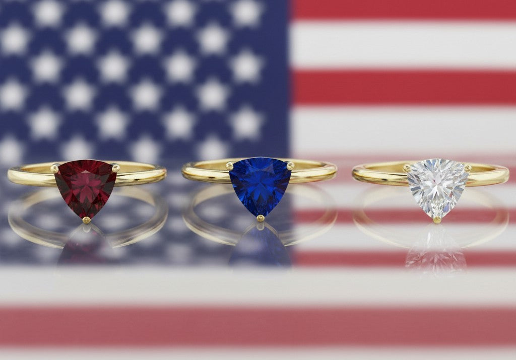 "Infinity" Trilliant Cut Ring Small 7mm - Granted Quality 