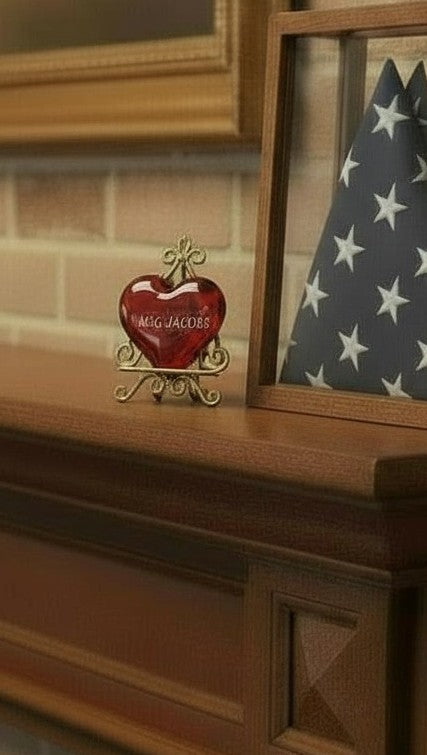 "Companion Memory" Heart  Appr. 2¾″ x 2¾″ x ¾″- 1″ Thick - Granted Quality 