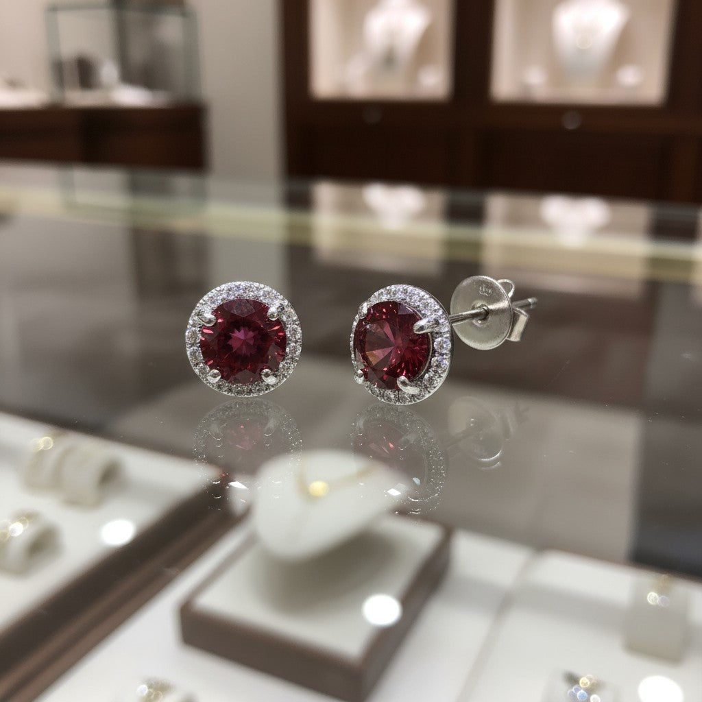 "Soothing Whispers" Portuguese Cut Pierced Earrings 5mm Sterling silver w/ CZ Halo - Granted Quality 