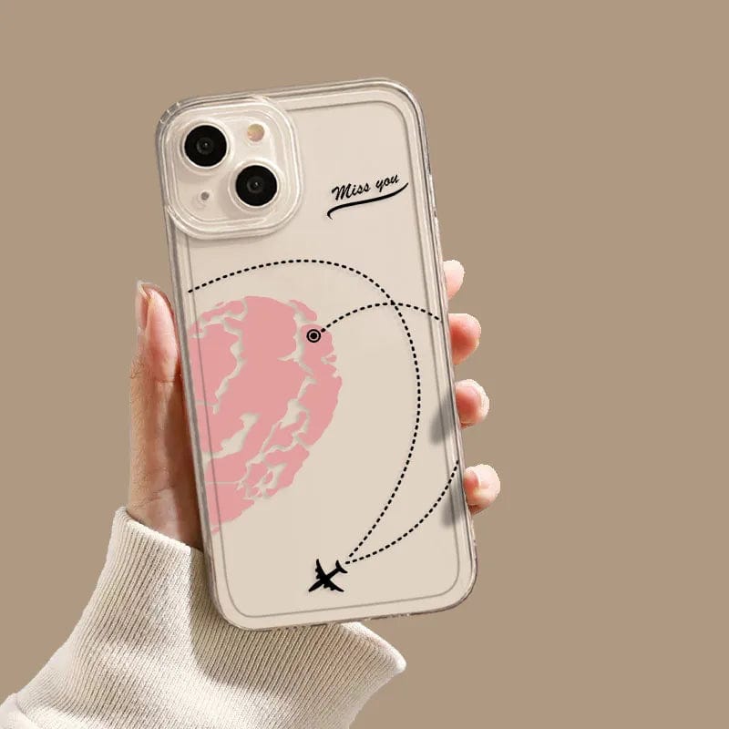 Aircraft Love Heart Couple iPhone Case - Granted Quality 