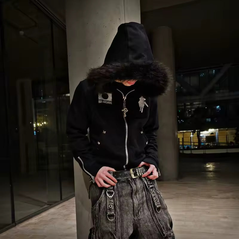 100 Archive Fur-Trim Zip-Up Jacket