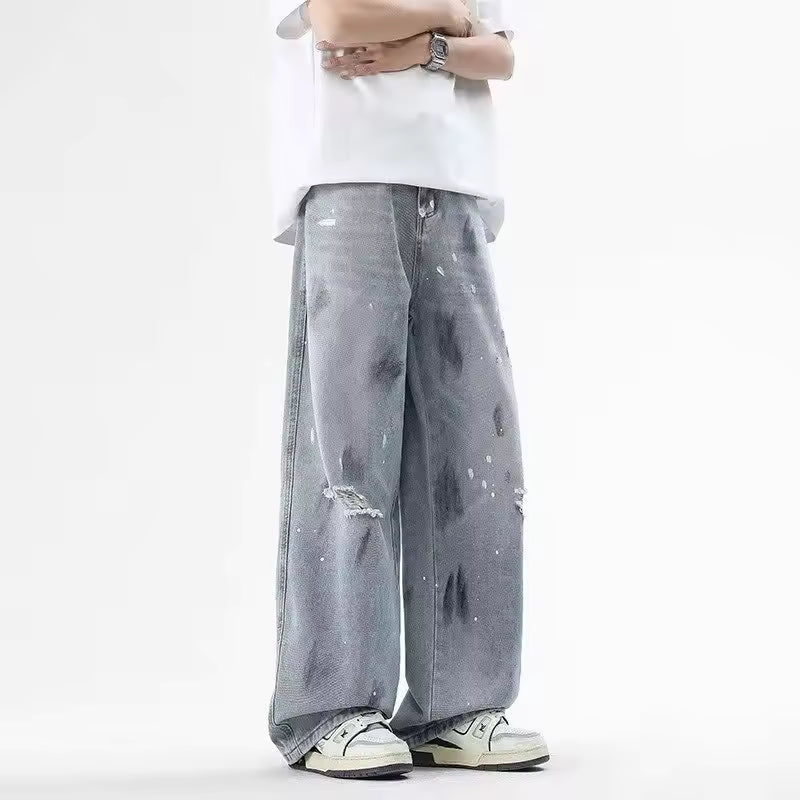Faded Paint Splatter Jeans