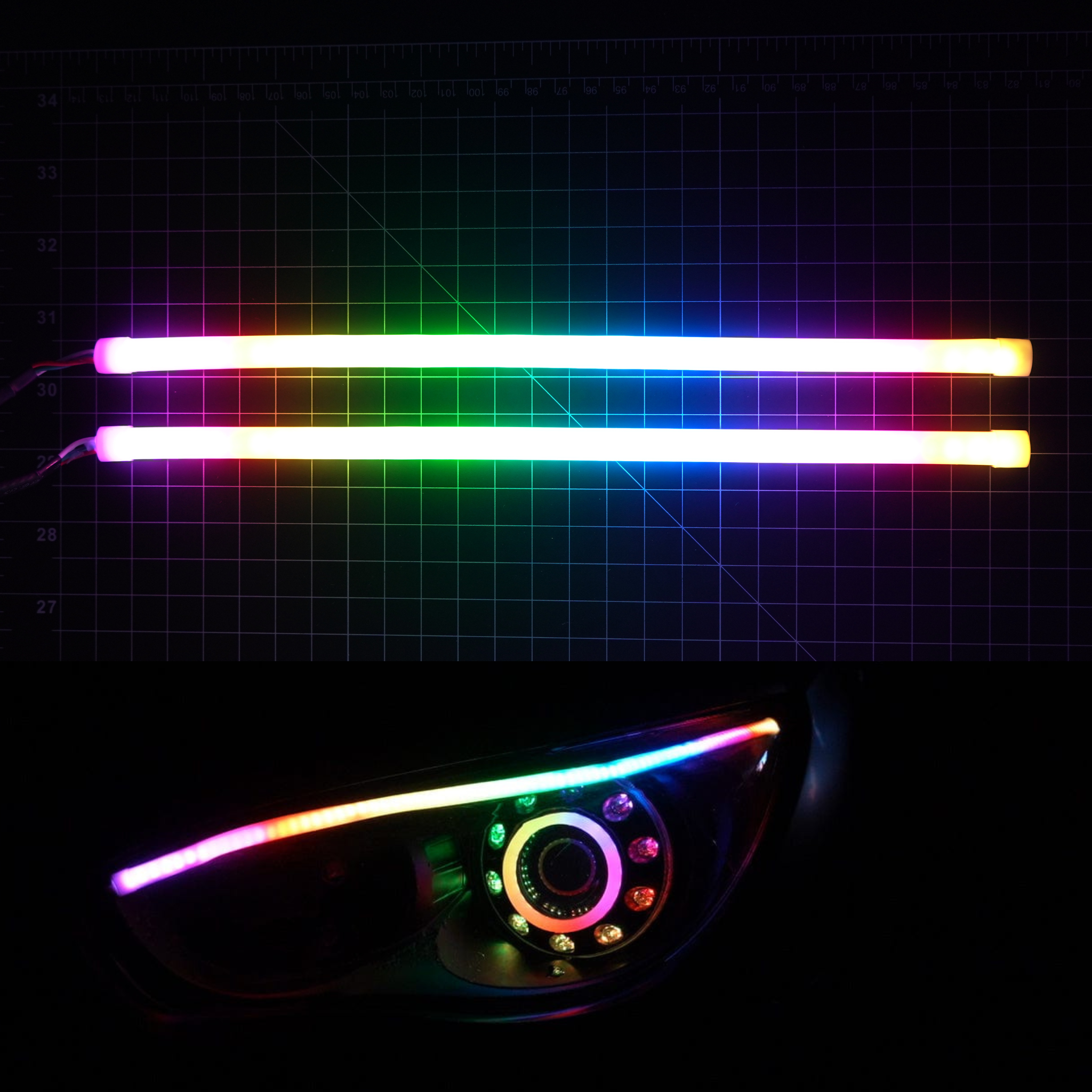 Universal Flexible DRL Tube Diffused Strips | Multicolor - Granted Quality 