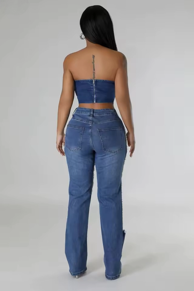 Pearl Waterfall Flare Jeans