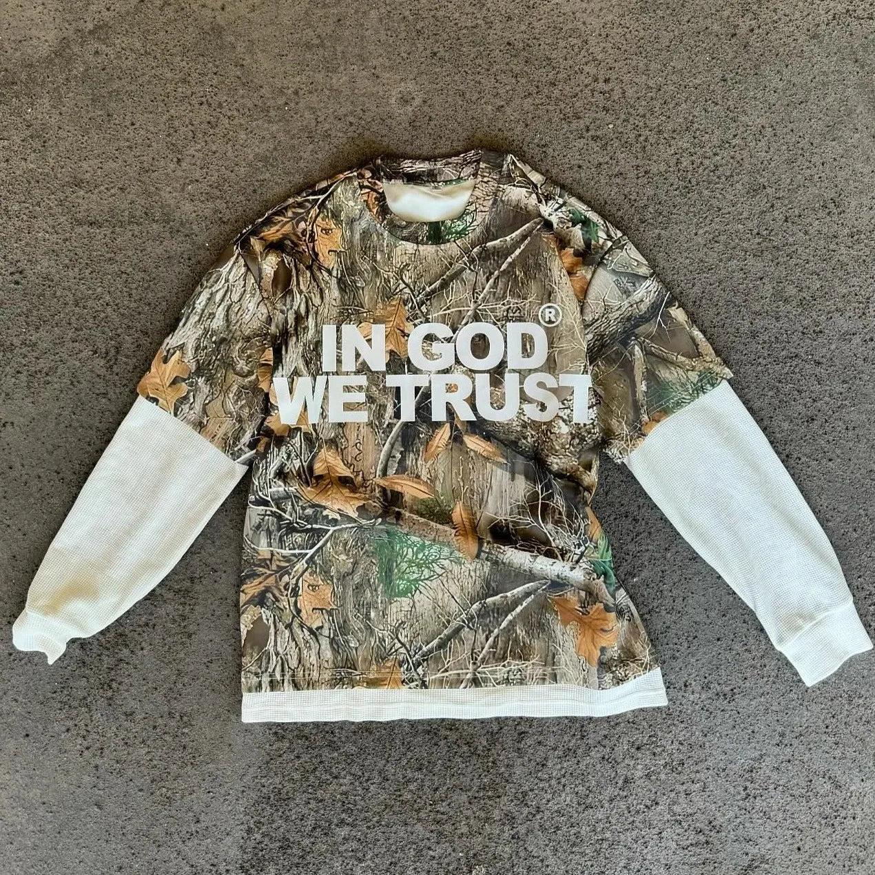 "In God We Trust" Camo Long Sleeve Shirt