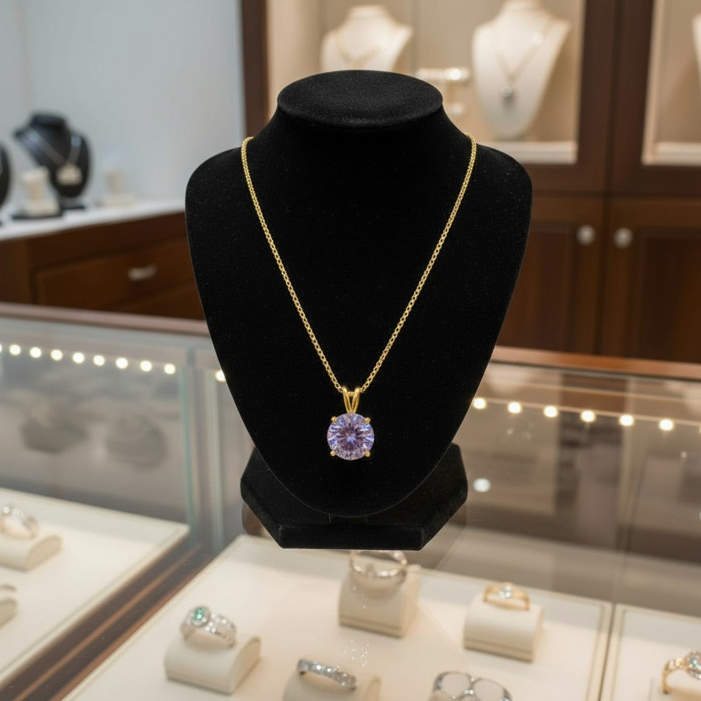 "Circle of Life" Round Portuguese Cut Pendant 8MM - Granted Quality 