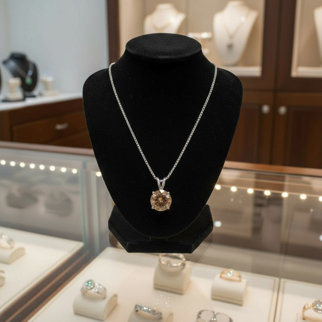 "Circle of Life" Round Portuguese Cut Pendant 8MM - Granted Quality 