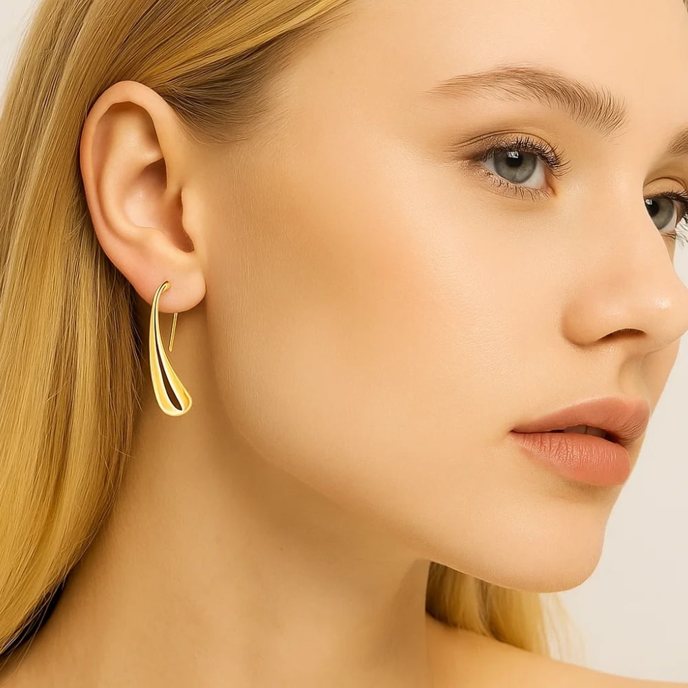 Isabella Eternal Drops Dainty Teardrop Dome Earrings - Granted Quality 