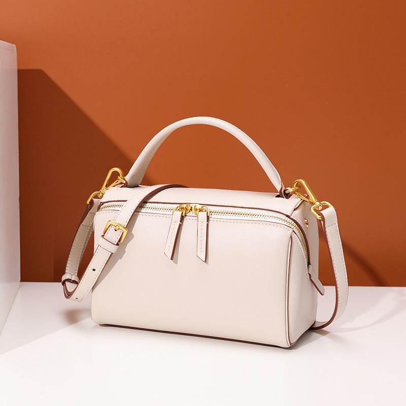 Genuine Leather Boston Crossbody Pillow Bag