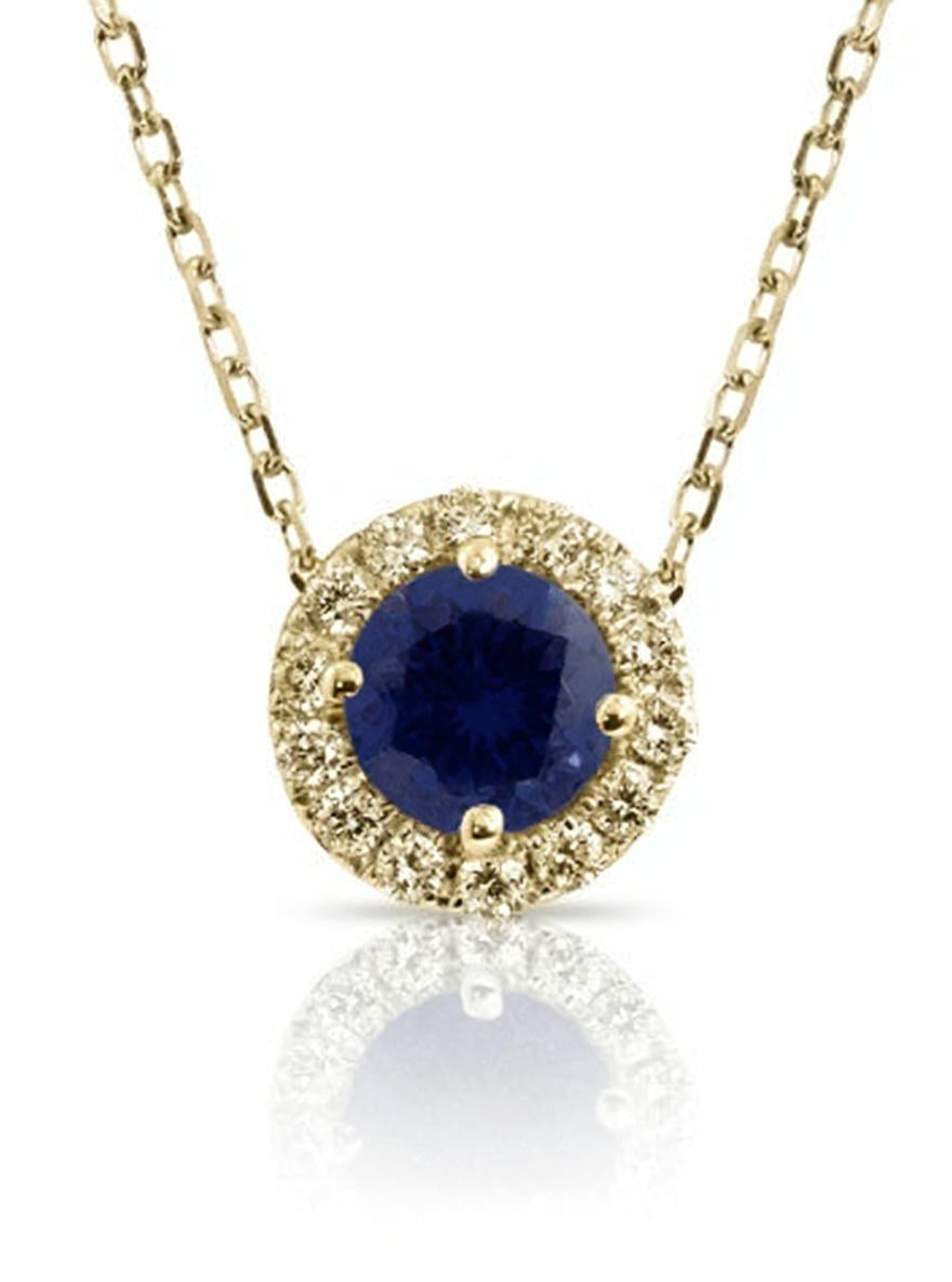 "Endless Love Collection" 14k Gold w/ Diamond Halo Portuguese Cut Pendant 5.5mm - Granted Quality 