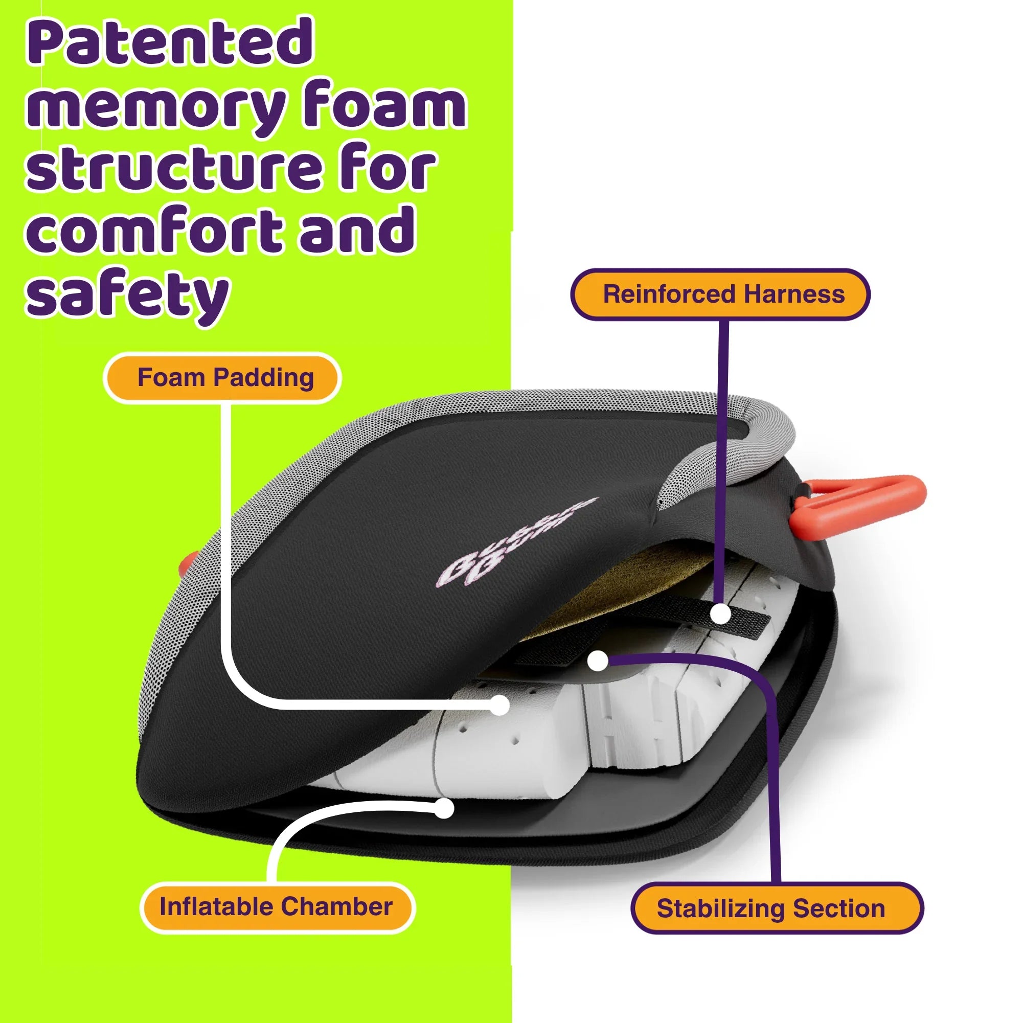 BubbleBum Inflatable Car Booster Seat - Travel Booster Seat - Black Style ✔️ - Granted Quality 